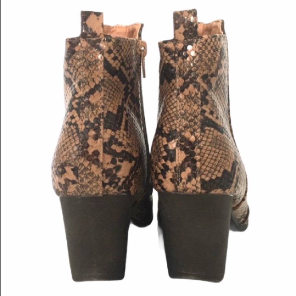 Mata Black and Tan Snake Print Booties Size 8 1/2 - Picture 3 of 3
